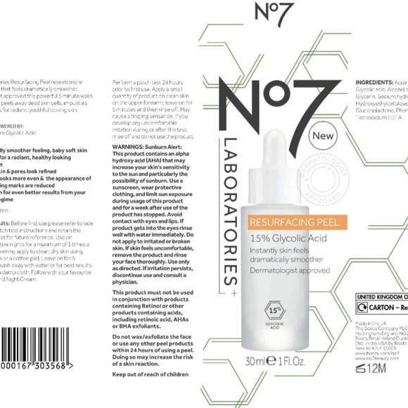 No7 Laboratories Resurfacing Peel 15% Glycolic Acid NEW - Picture 2 of 3